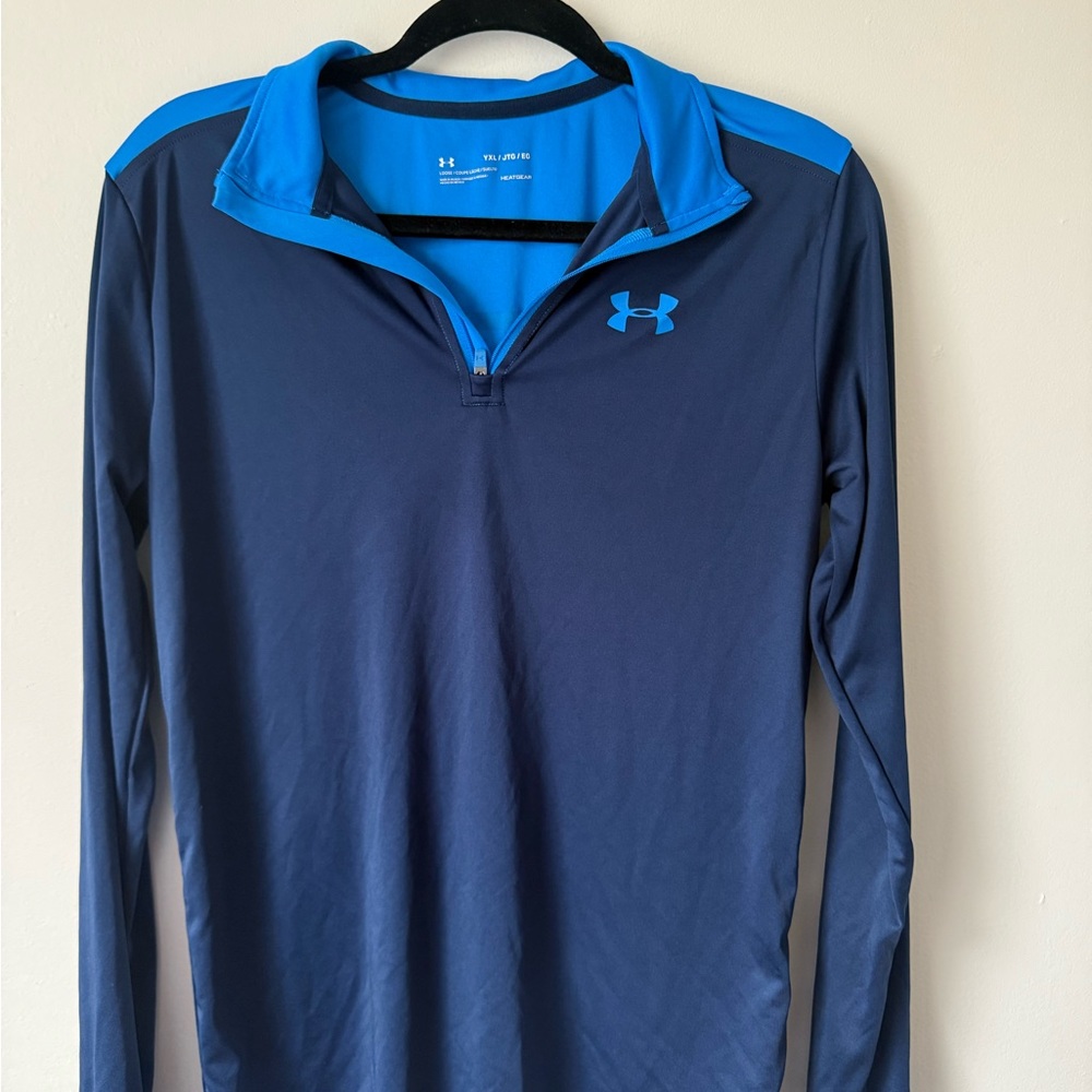 Under Armour Youth XL Blue Long Sleeve Shirt-Heat Gear